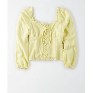 Corset Long Sleeve Tie Blouse